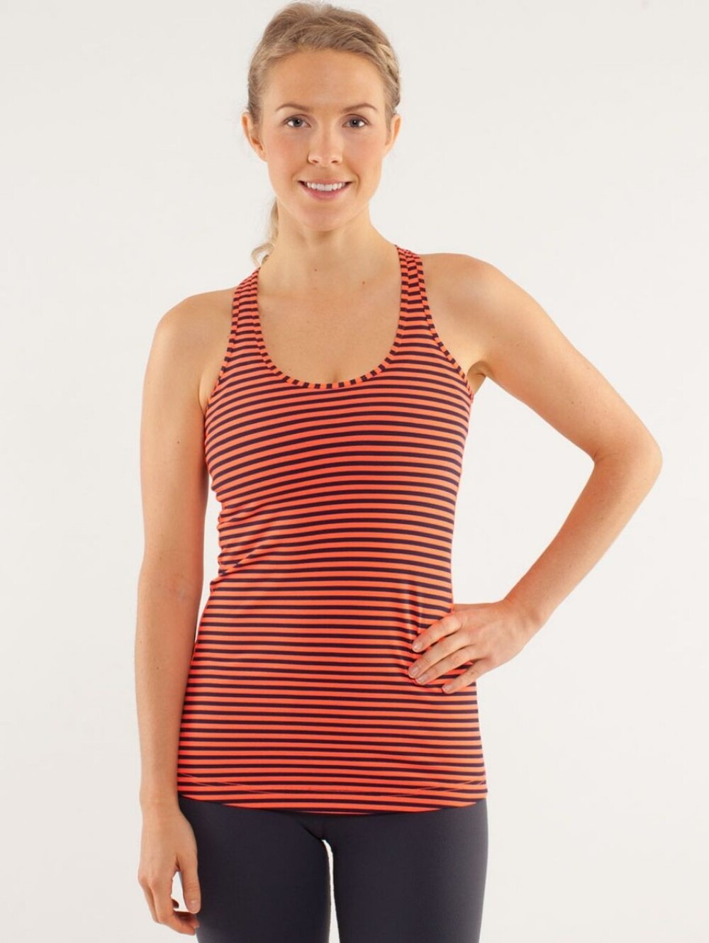 Lululemon Cool‎ Racerback Orange and Black Striped